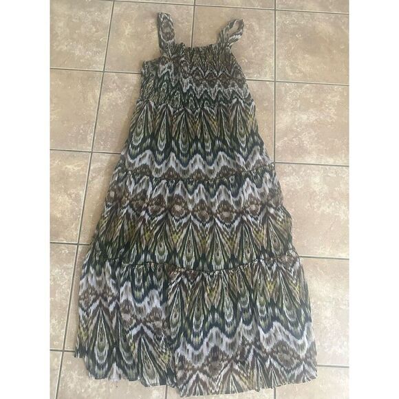 Silhouettes 18 Maxi Tiered Printed Dress Lined - Picture 1 of 5
